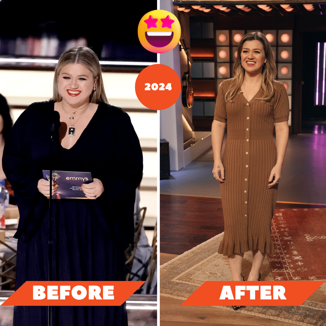 How Kelly Clarkson Weight Loss – Before and after photos showing visible weight transformation.