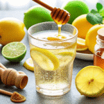 Natural Mounjaro Recipe – Detox drink with lemon slices, ginger, and apple cider vinegar in a glass.