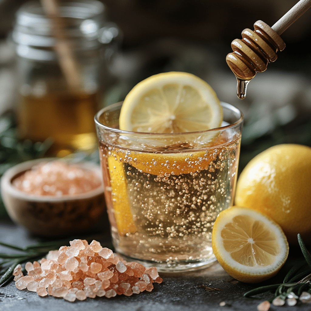 Pink Salt Trick Recipe – Before-and-after photos of a woman’s wellness journey with pink salt water.