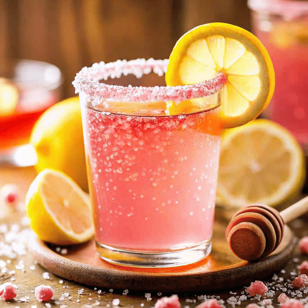 Pink Salt Weight Loss Recipe – Detox drink with Himalayan pink salt and fresh lemon in a clear glass.