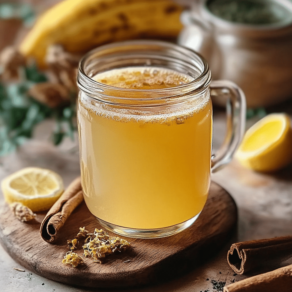 Natural Zepbound Recipe – Woman sipping detox drink with a yoga mat and wellness journal nearby.