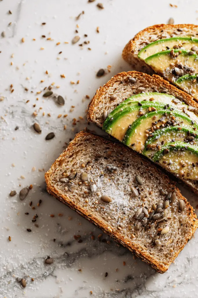 Hibiscus tea with avocado toast and chia seeds