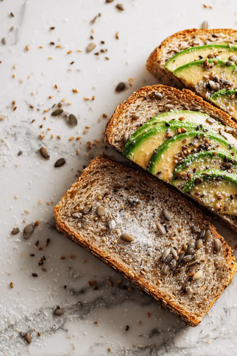 Hibiscus tea with avocado toast and chia seeds