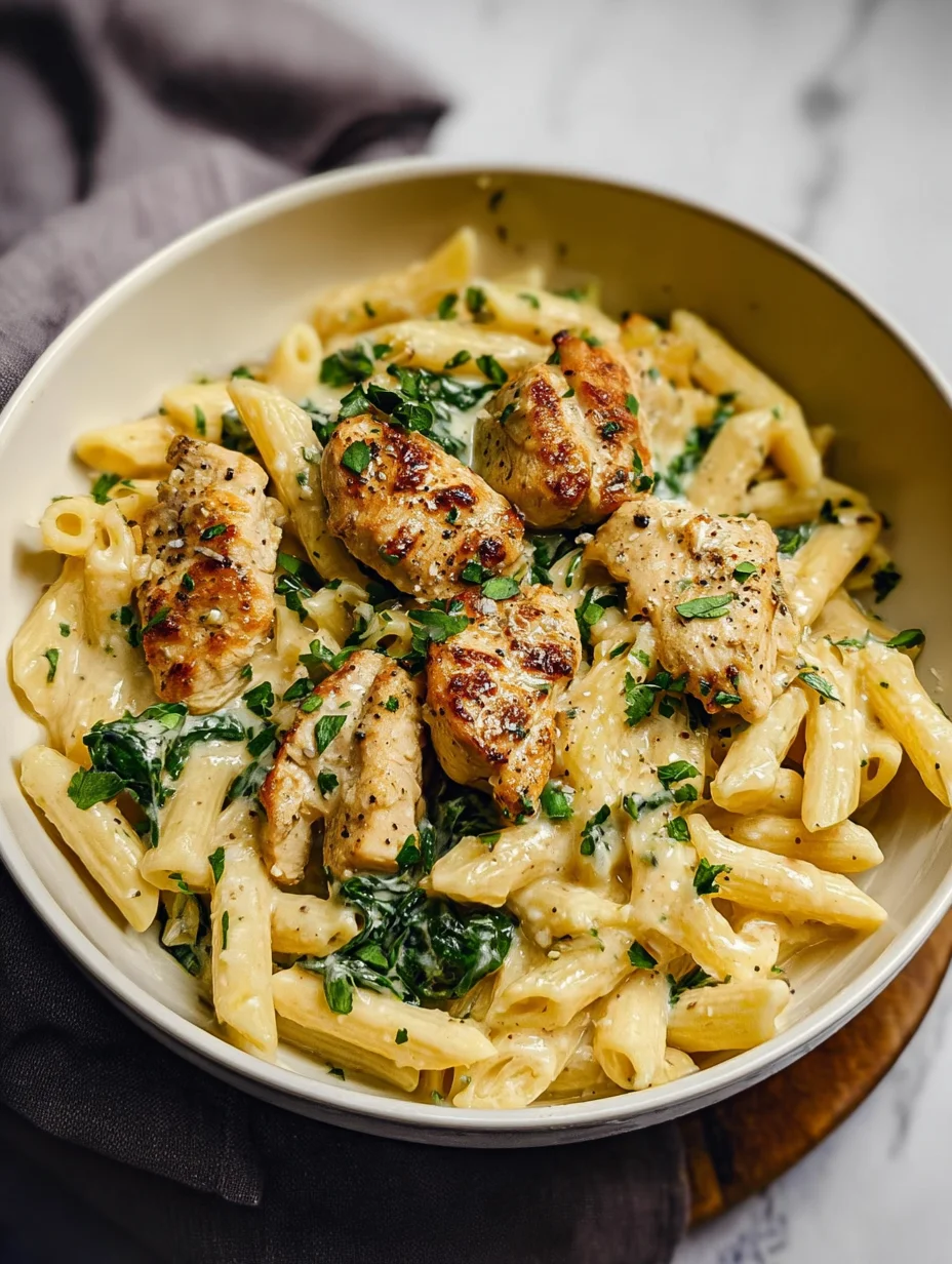 Healthy Garlic Parmesan Chicken Pasta