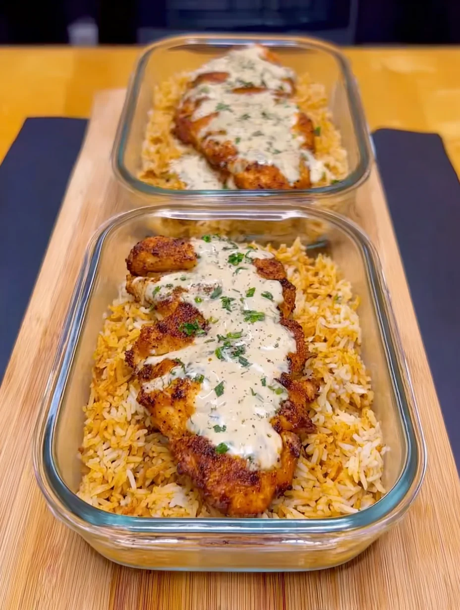 High Protein Creamy Cajun Chicken with Garlic Rice