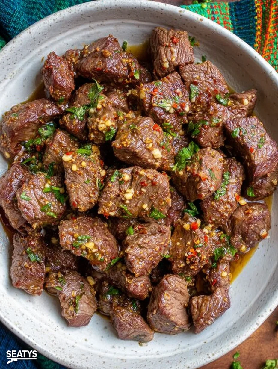 Air Fryer Garlic Butter Steak Bites