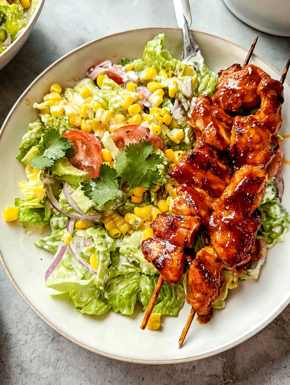BBQ Chicken Skewer Salad