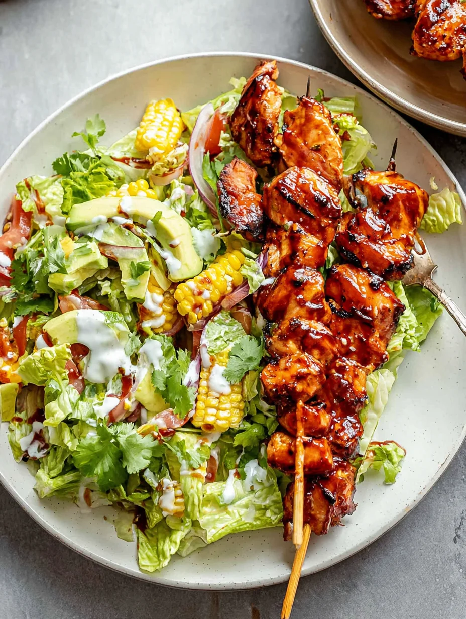 BBQ Chicken Skewer Salad