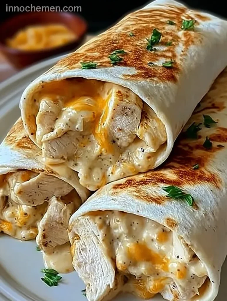 Cheesy Chicken Garlic Wraps