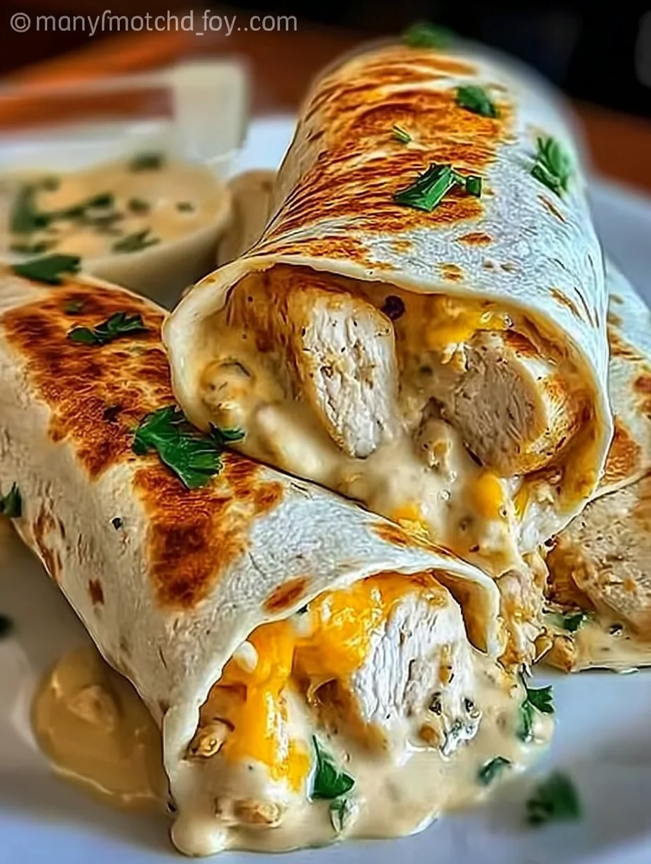 Cheesy Chicken Garlic Wraps