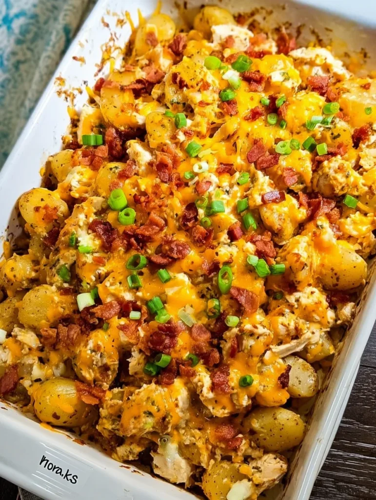CHICKEN BACON RANCH CASSEROLE WITH POTATOES