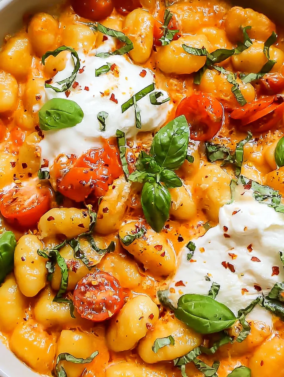 Creamy Tomato Gnocchi with Burrata