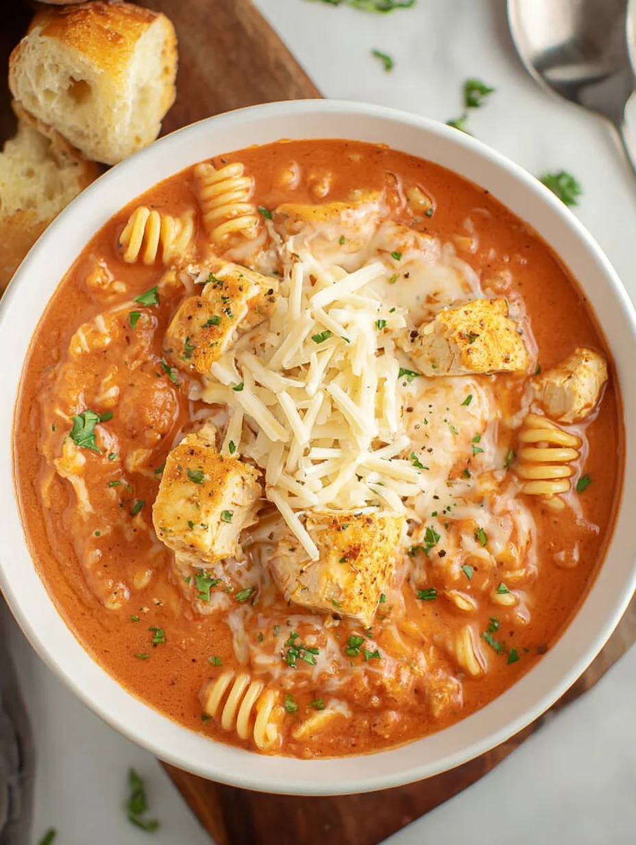 Crockpot Chicken Parmesan Soup