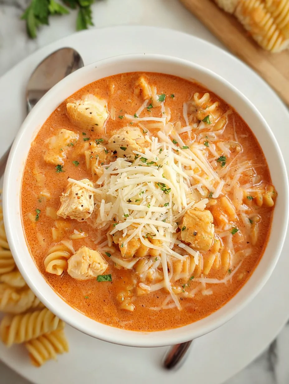 Crockpot Chicken Parmesan Soup