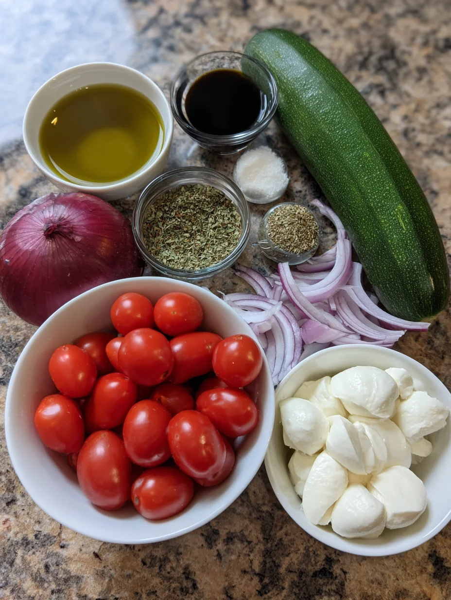 Fresh Cucumber Caprese Salad