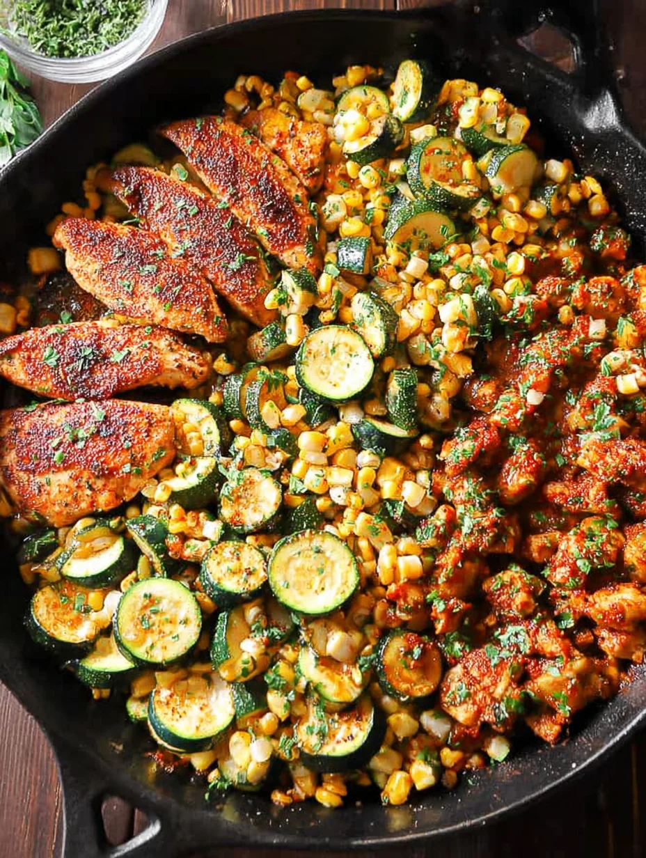 Garlic Butter Chicken with Zucchini and Corn