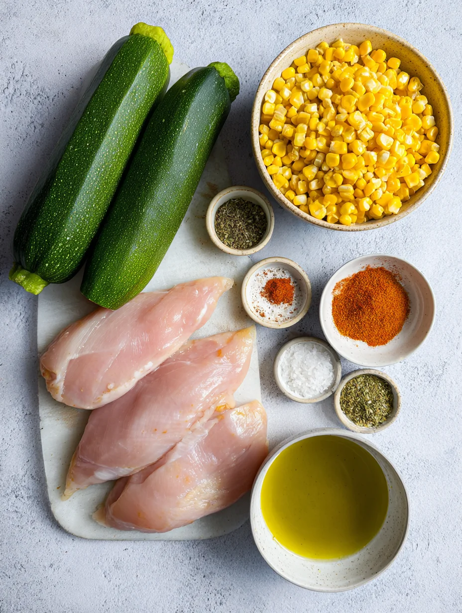 Garlic Butter Chicken with Zucchini and Corn
