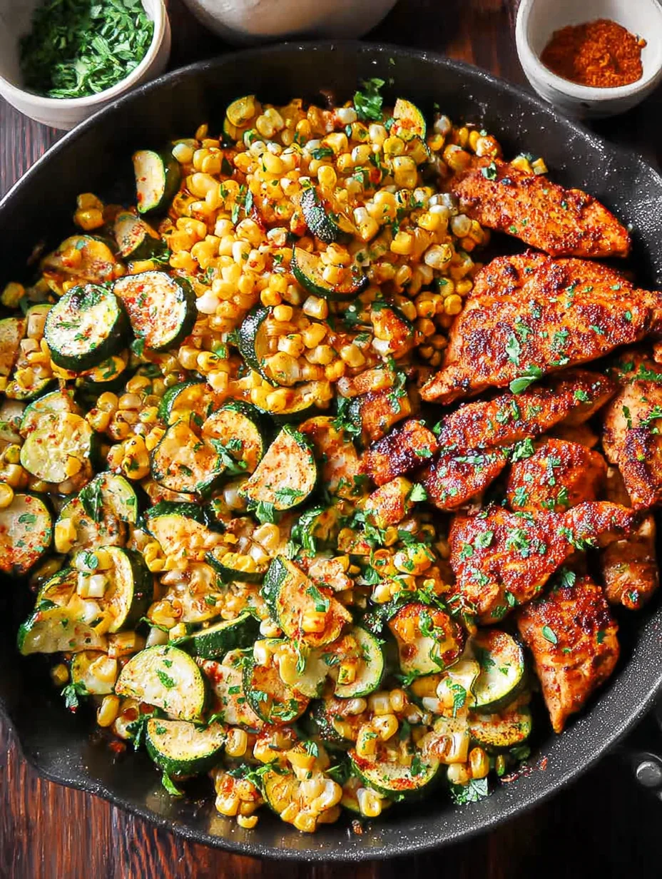 Garlic Butter Chicken with Zucchini and Corn