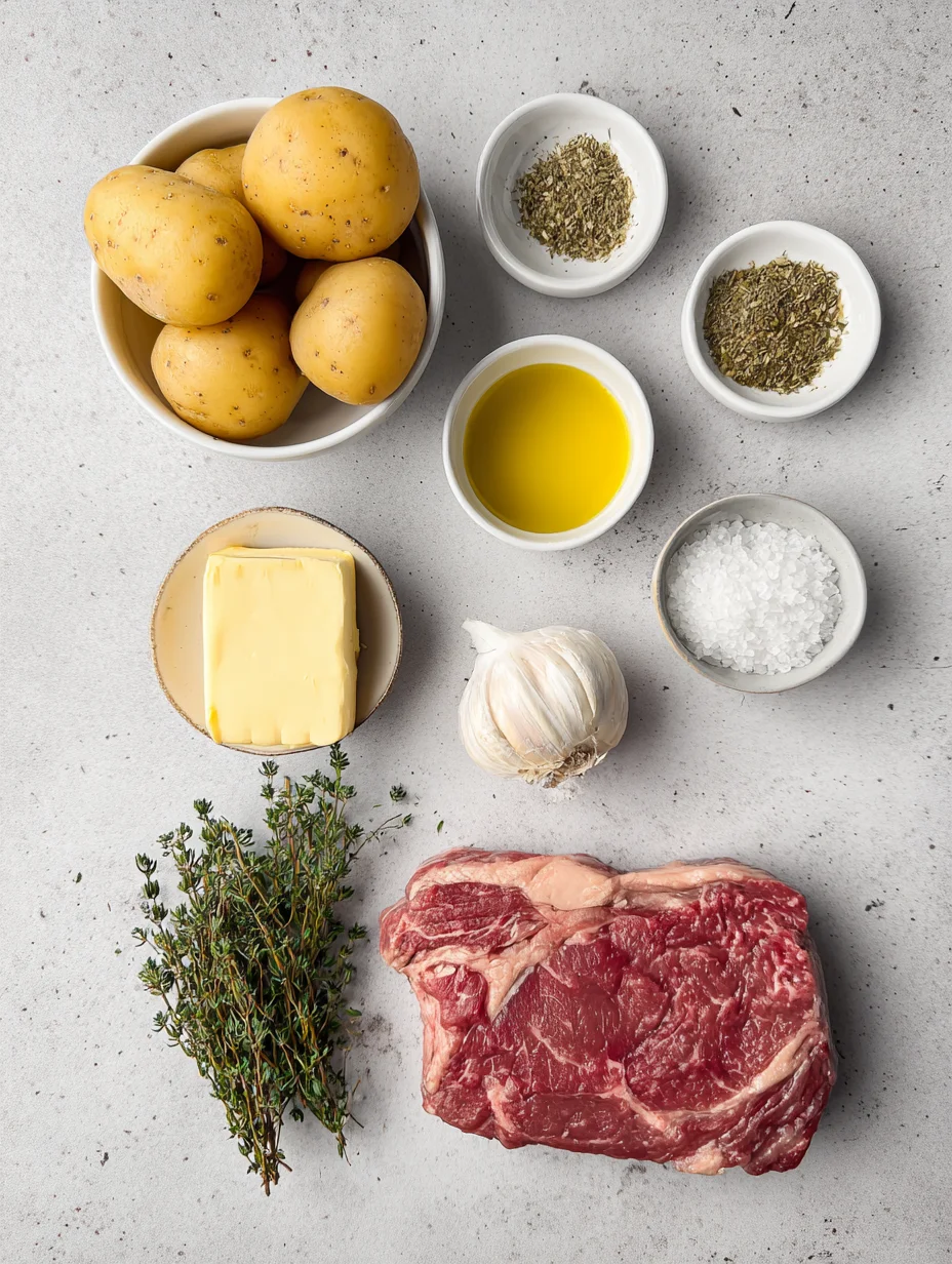 Garlic Butter Steak Bites and Potatoes