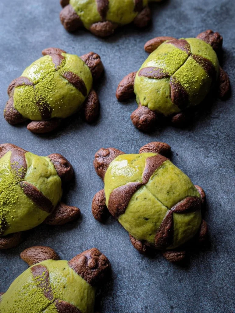 MATCHA MILK BREAD TURTLES