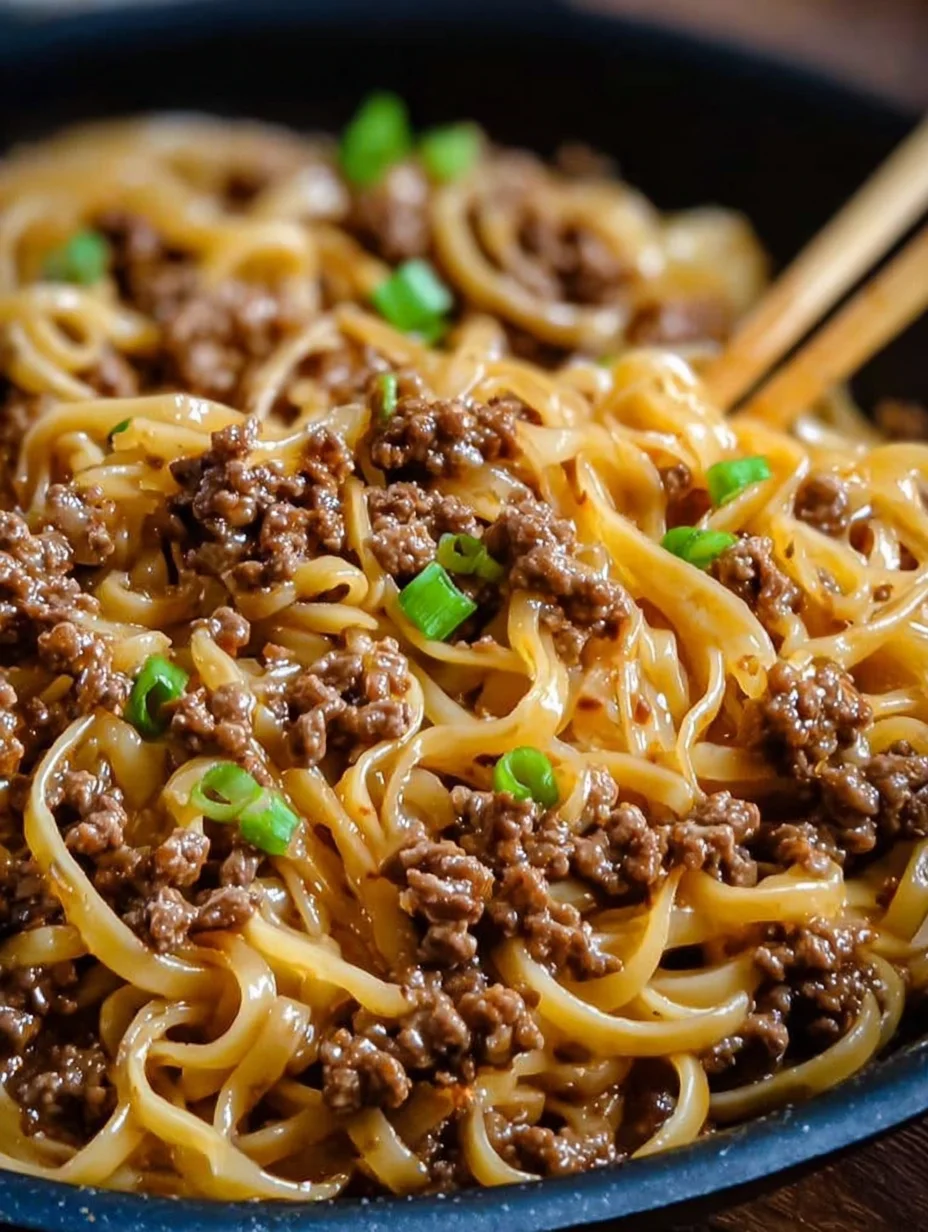 Mongolian Ground Beef Noodles