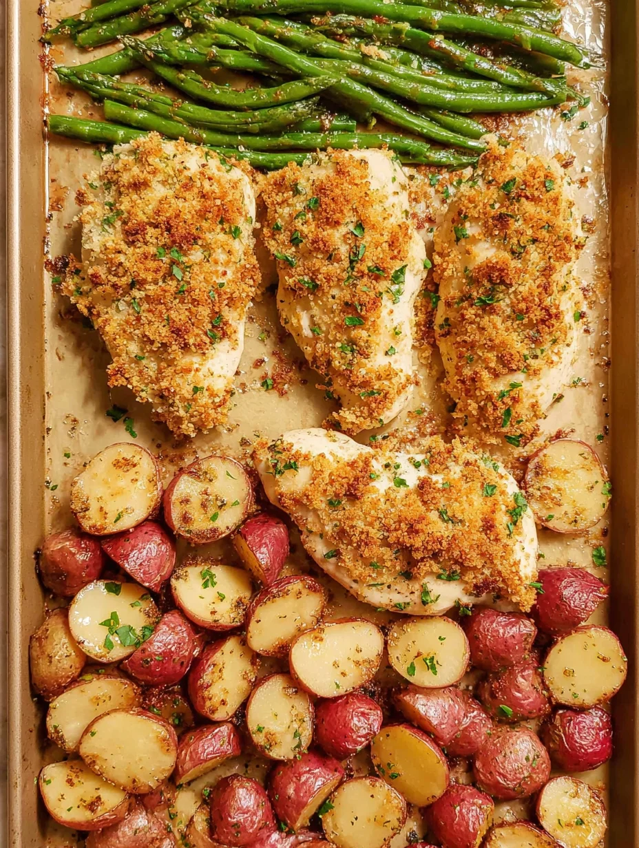Parmesan Crusted Chicken Sheet Pan Dinner