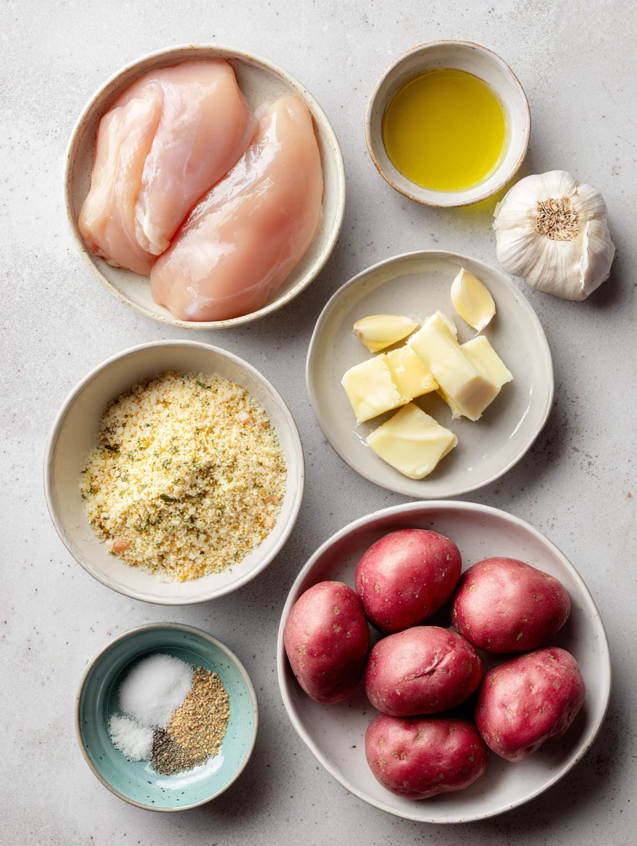 Parmesan Crusted Chicken Sheet Pan Dinner
