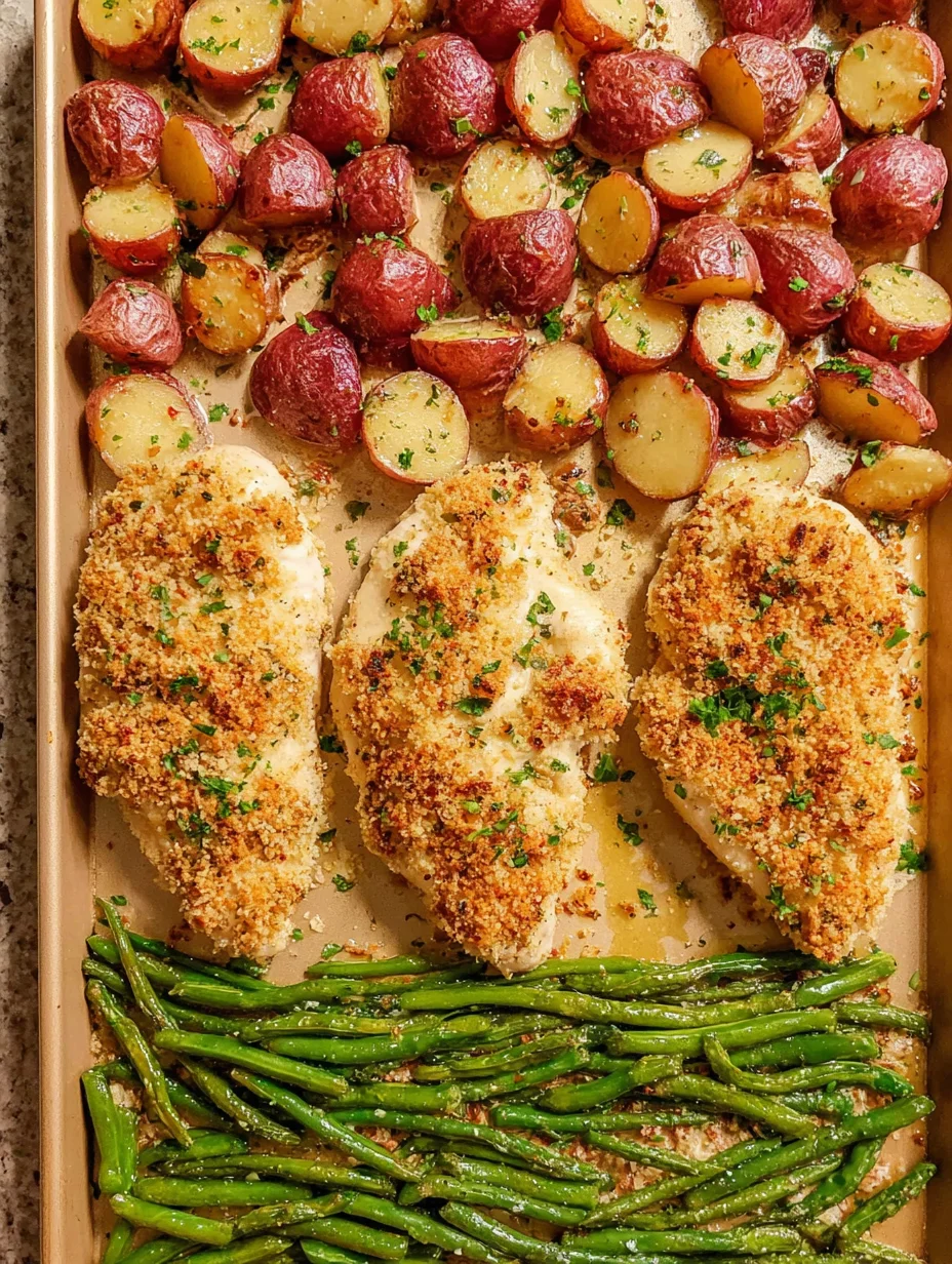 Parmesan Crusted Chicken Sheet Pan Dinner