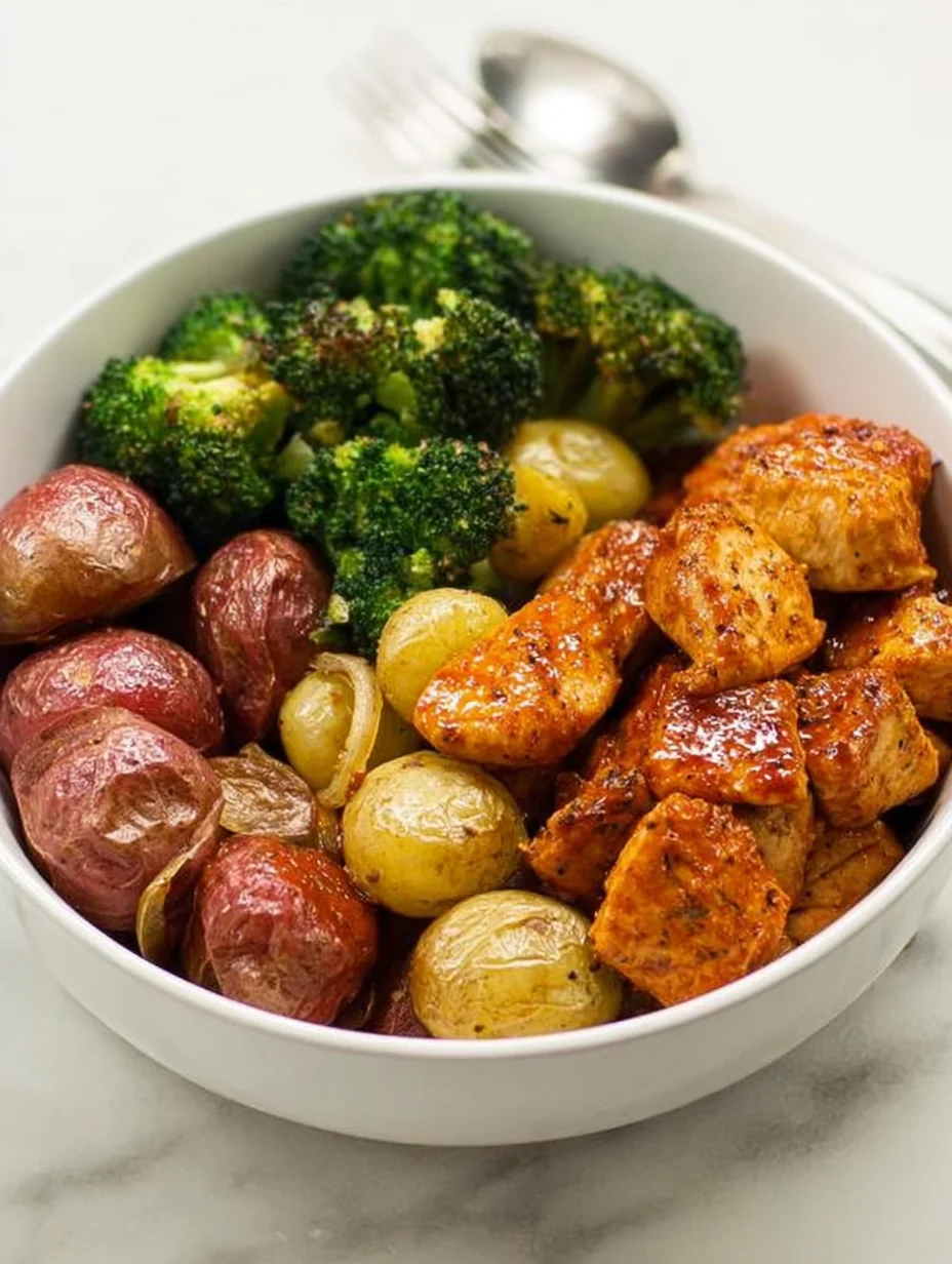 Skinny Chicken and Roasted Potato Bowl