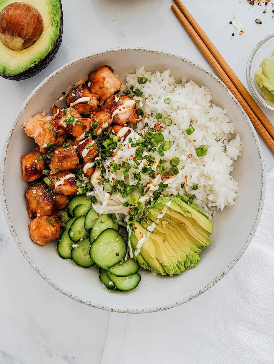 Spicy Salmon Bowls with Coconut Rice
