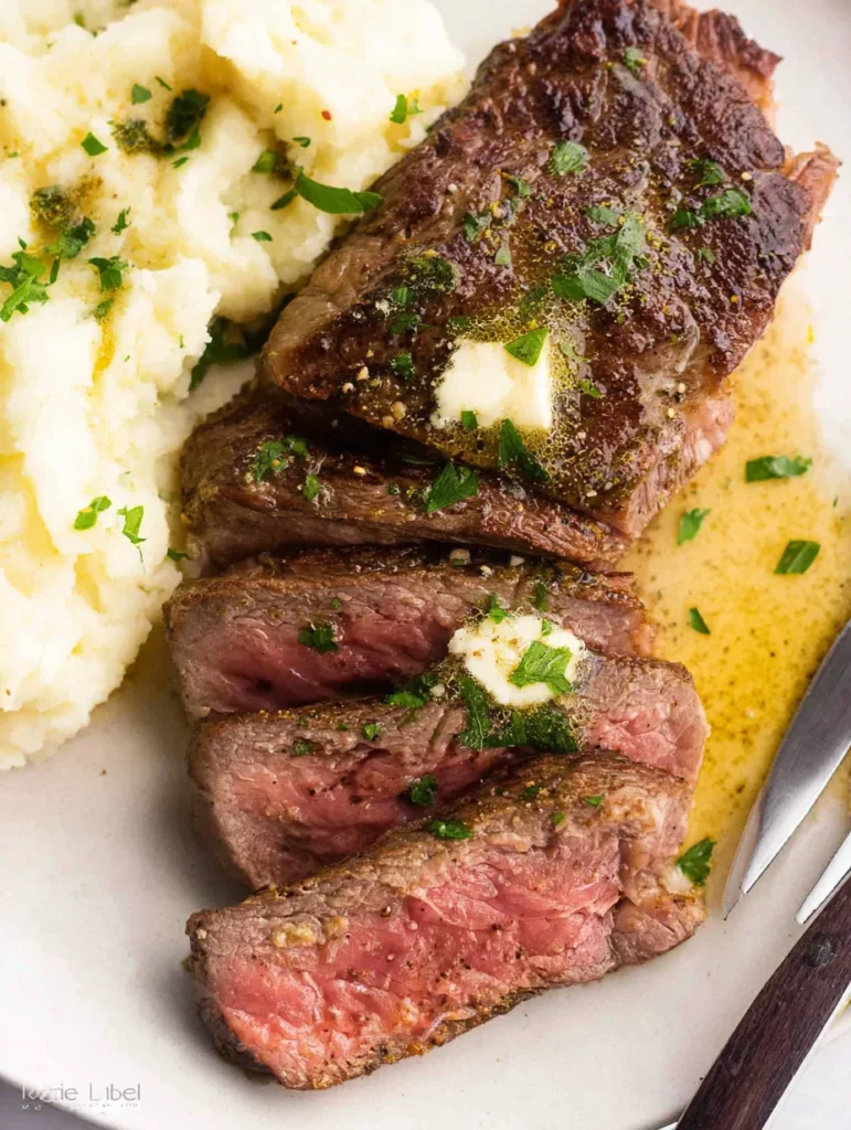 Air Fryer Steak with Garlic Butter