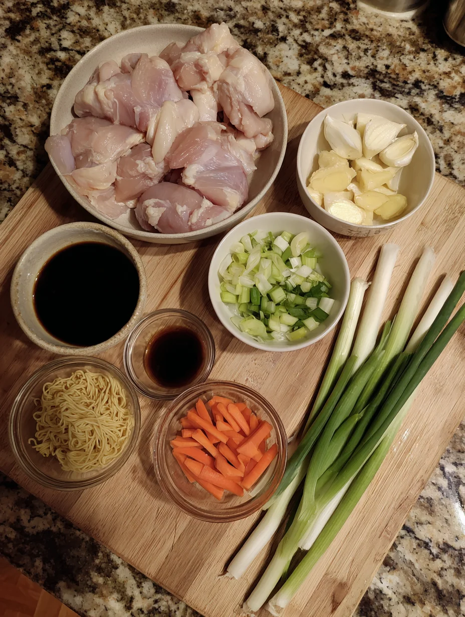 Aromatic Ginger Scallion Chicken Noodle Soup