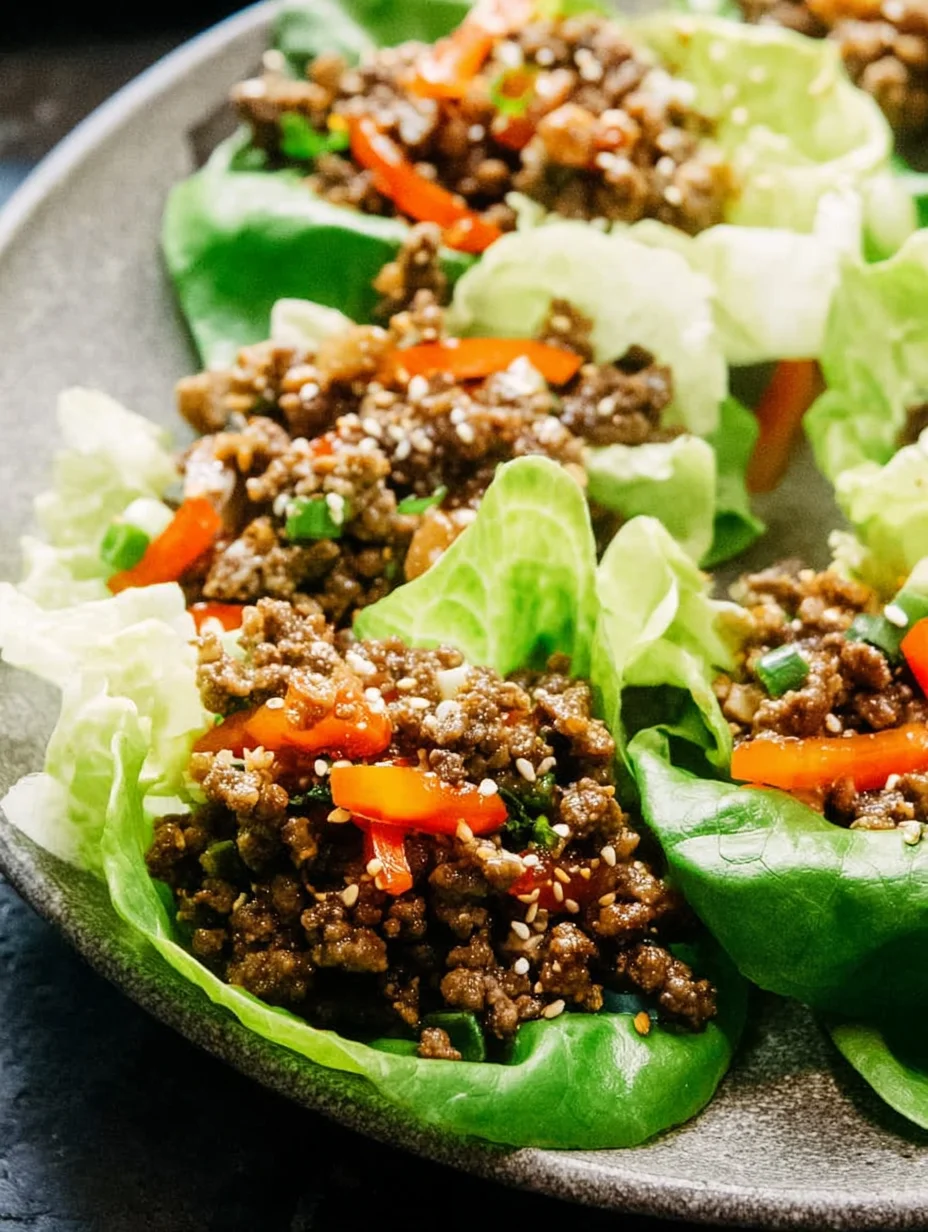 Asian Style Ground Beef Lettuce Wraps