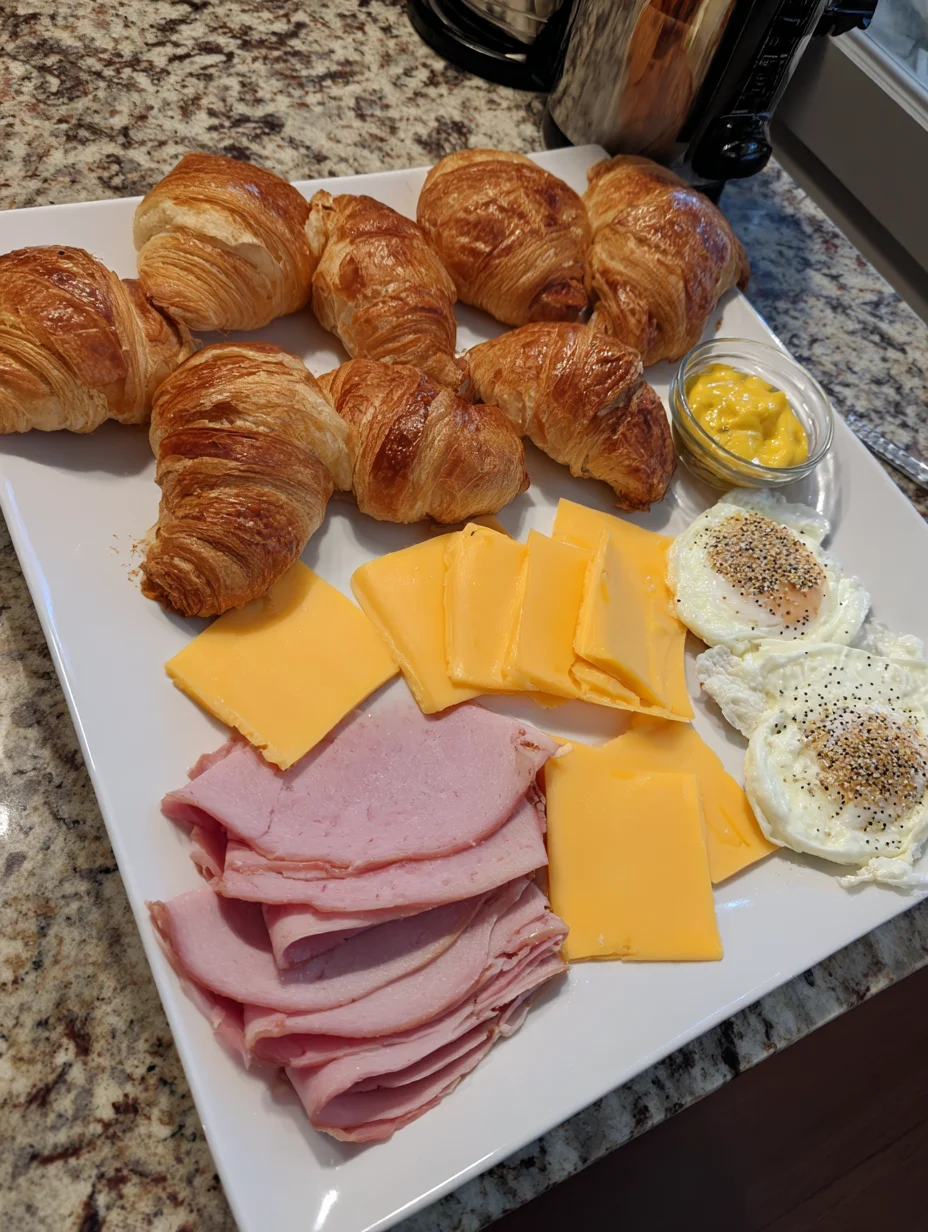 Baked Ham and Cheese Croissants
