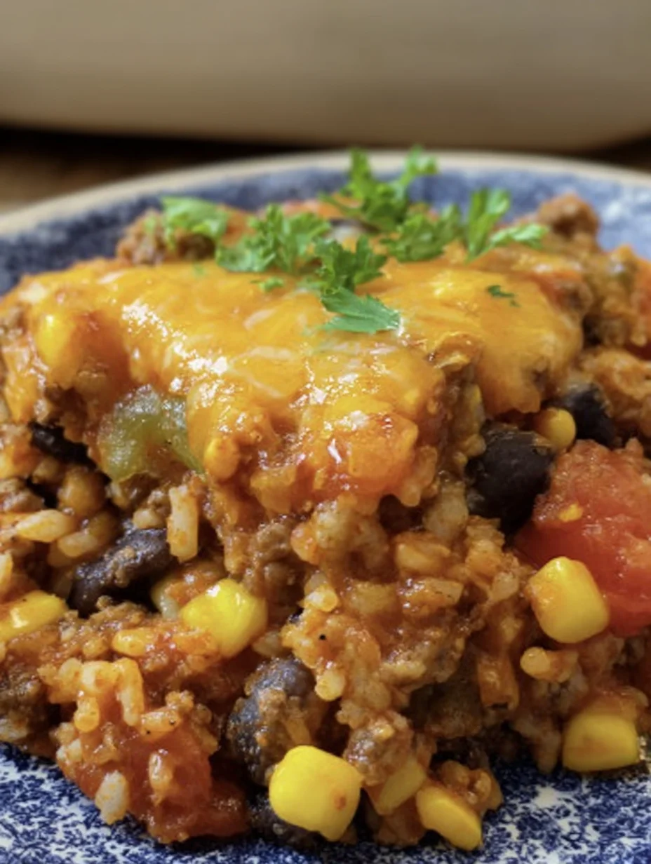 Beef Enchilada Casserole with Rice