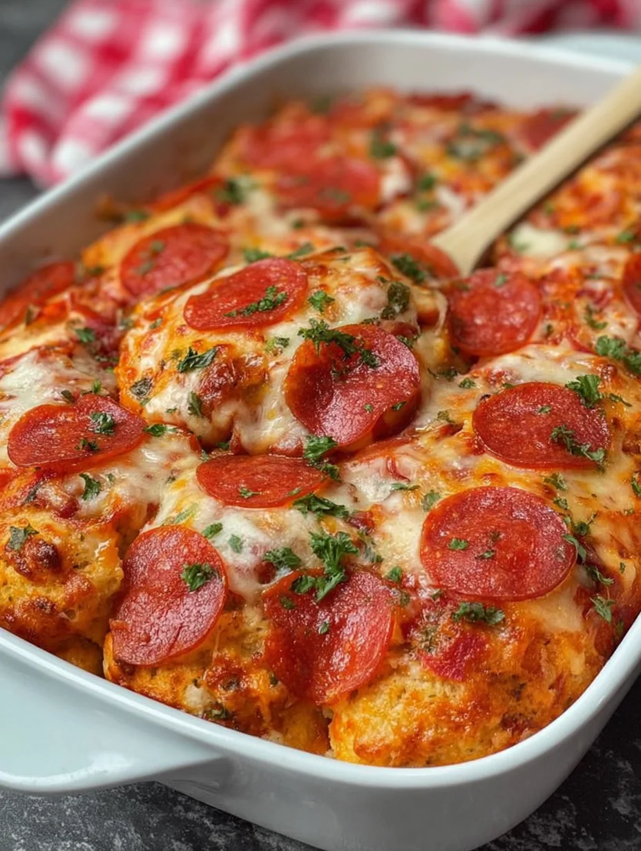 Bubble Up Biscuit Pizza Casserole