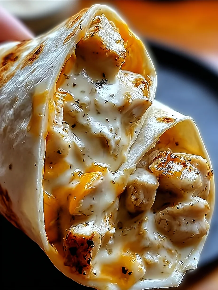 Cheesy Garlic Chicken Wraps