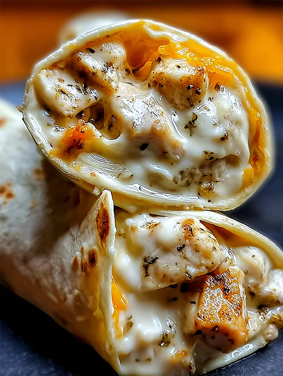 Cheesy Garlic Chicken Wraps
