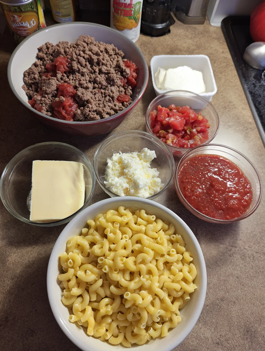 Creamy Rotel Pasta with Ground Beef