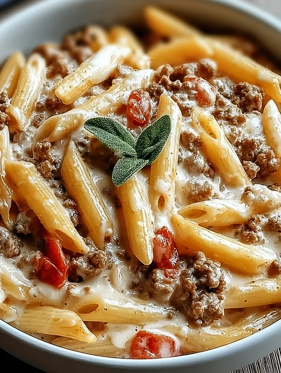 Creamy Rotel Pasta with Ground Beef