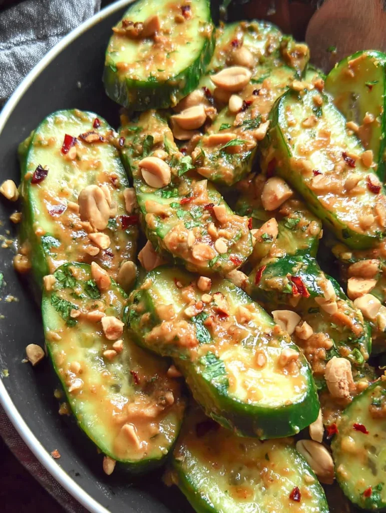 Cucumbers in Spicy Peanut Sauce