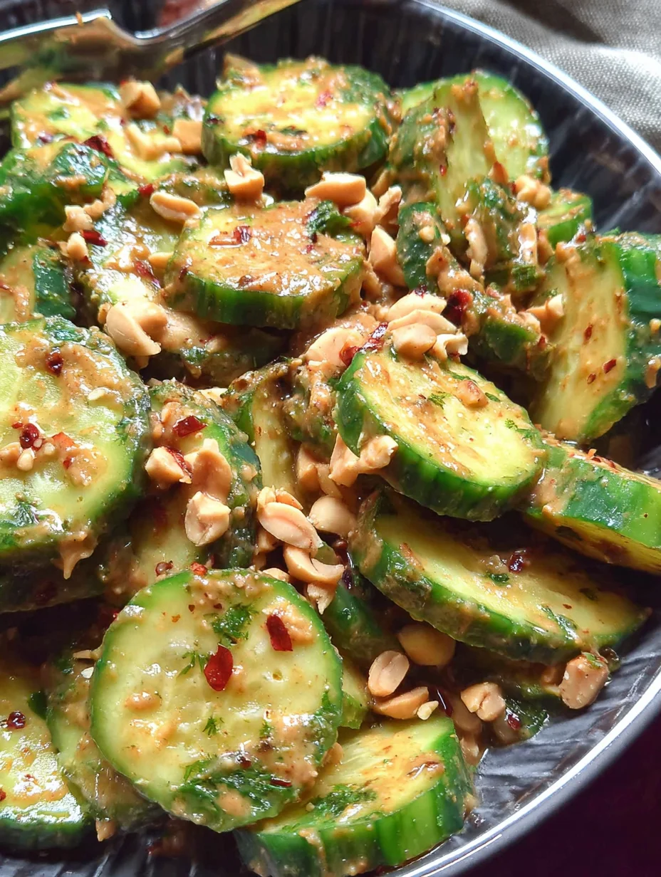 Cucumbers in Spicy Peanut Sauce