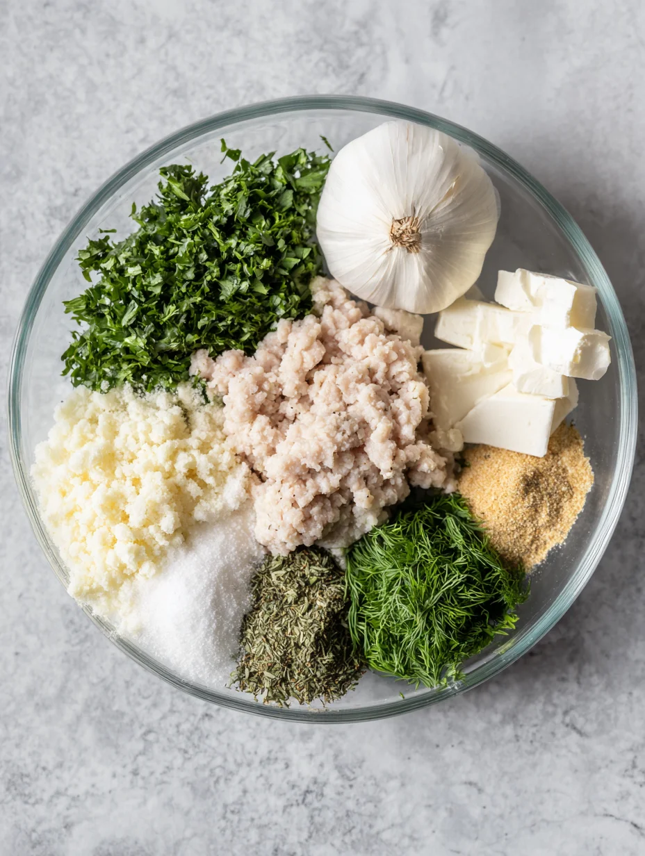 Greek Chicken Meatballs with Lemon Orzo