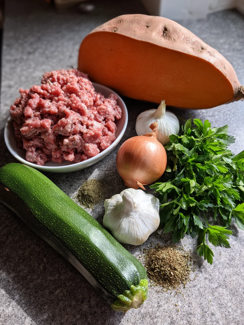 Ground Beef Zucchini Sweet Potato Skillet