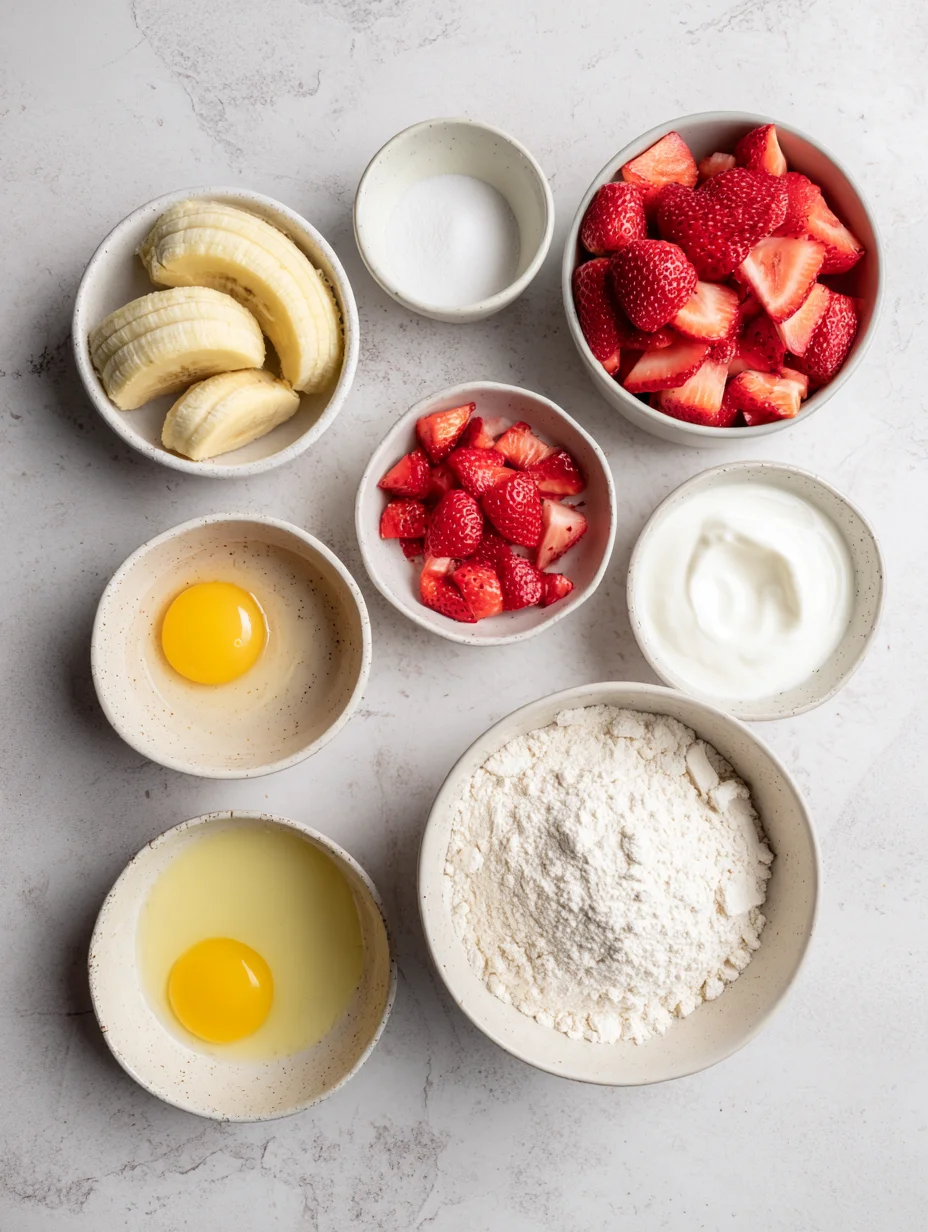 Healthy Strawberry Banana Yogurt Muffins