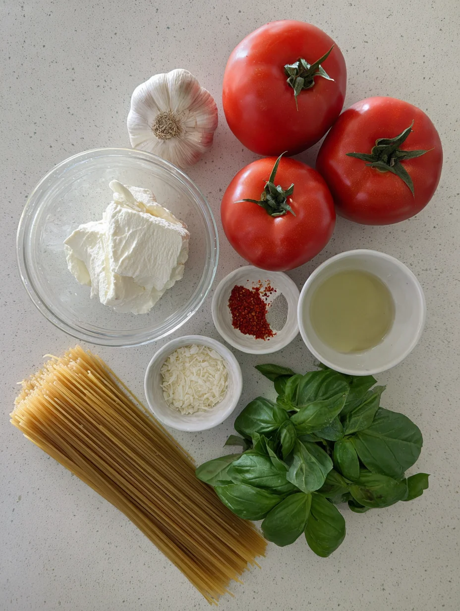 Roasted Tomato and Garlic Ricotta Pasta