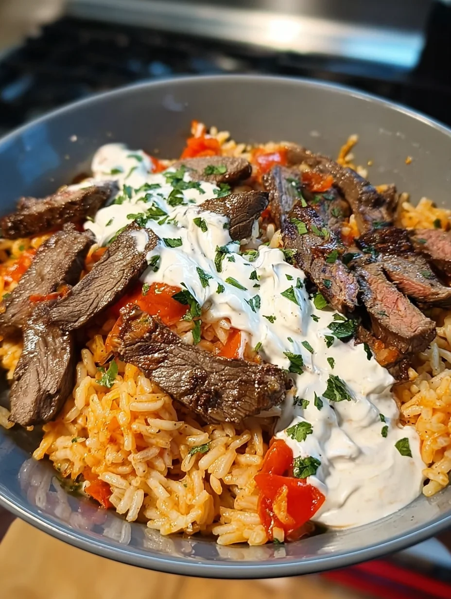 Steak Queso Rice