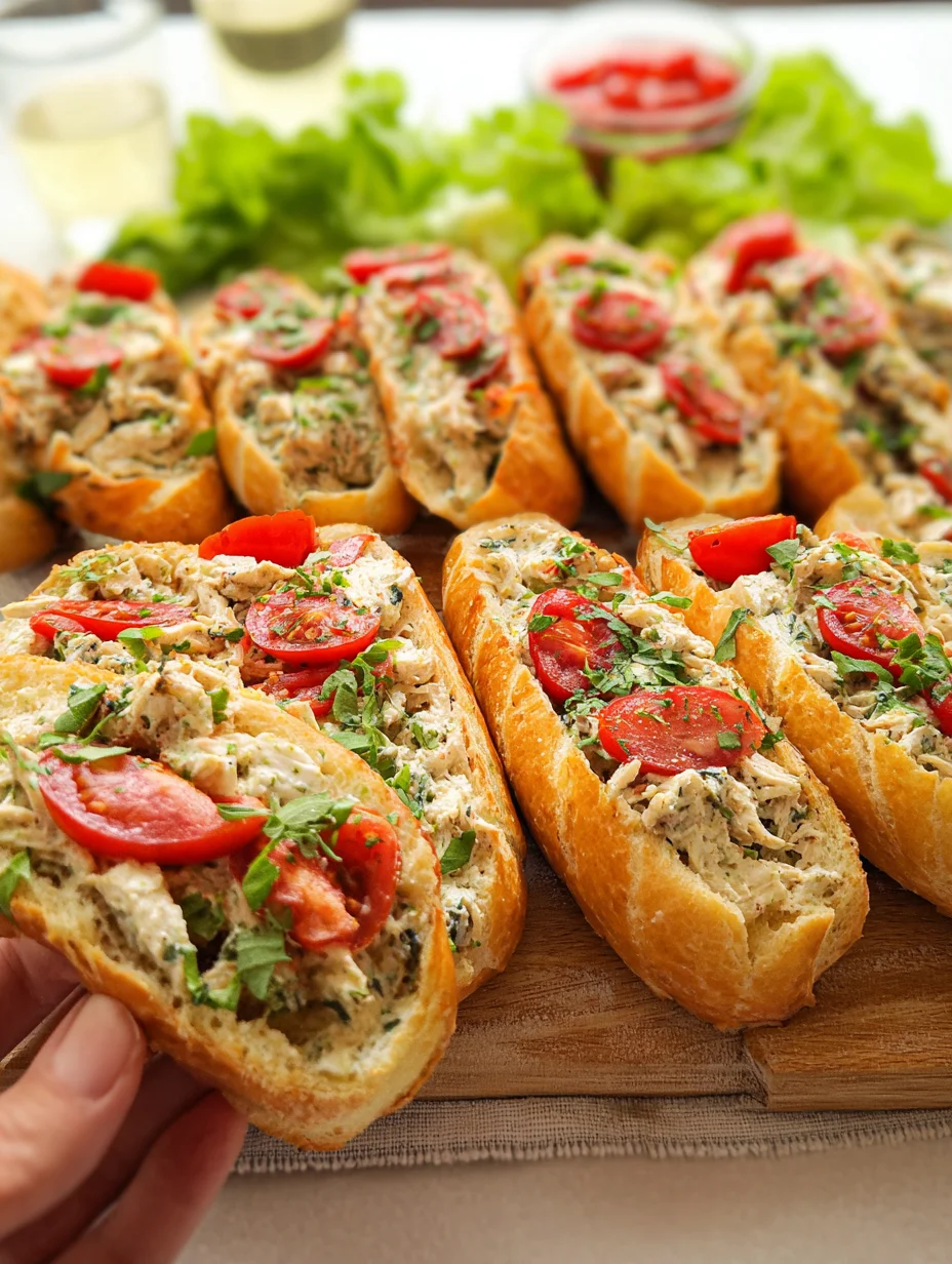 Tomatenbroodjes met kipsalade