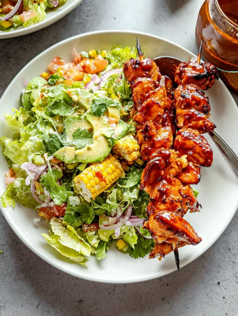 BBQ Chicken Skewer Salad