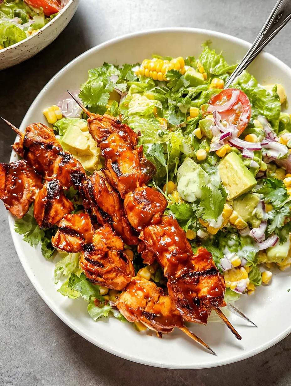 BBQ Chicken Skewer Salad